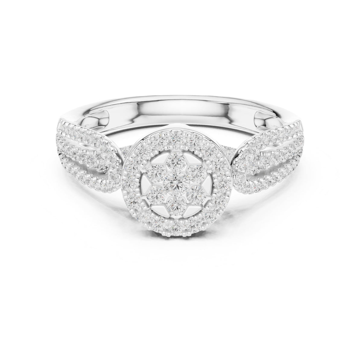 Round Halo Lab Grown Diamond Engagement Ring
