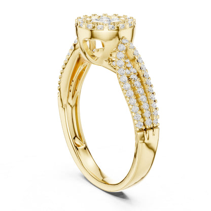 Round Halo Lab Grown Diamond Engagement Ring