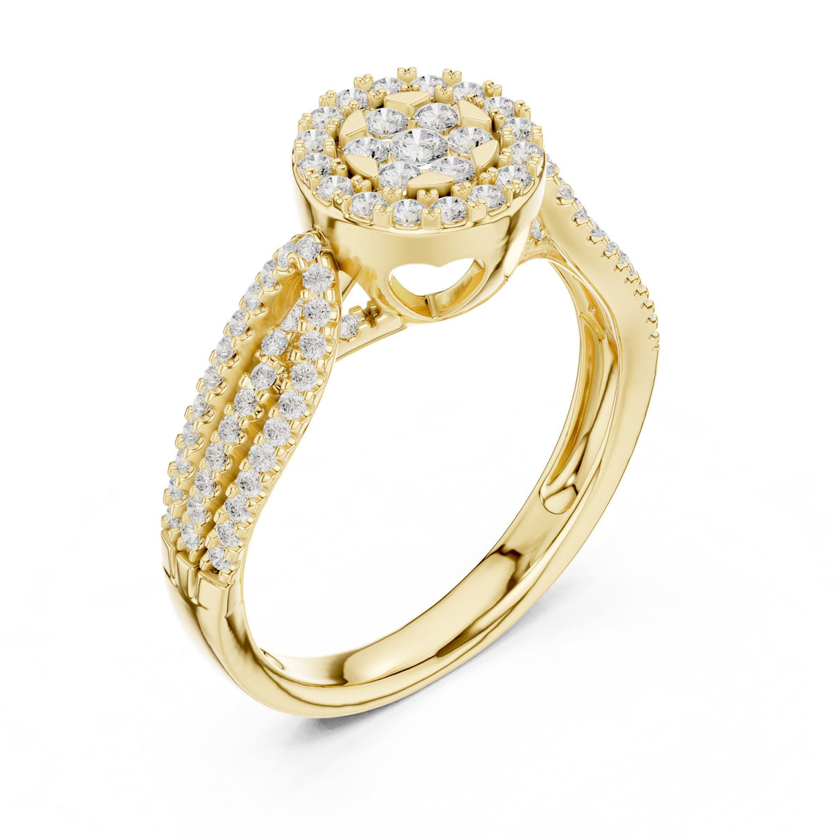 Round Halo Lab Grown Diamond Engagement Ring