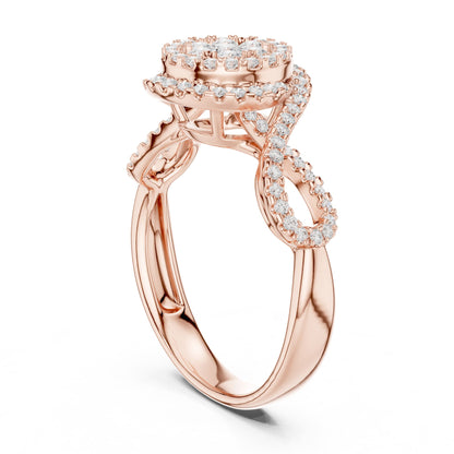 Round Halo Lab Grown Diamond Engagement Ring