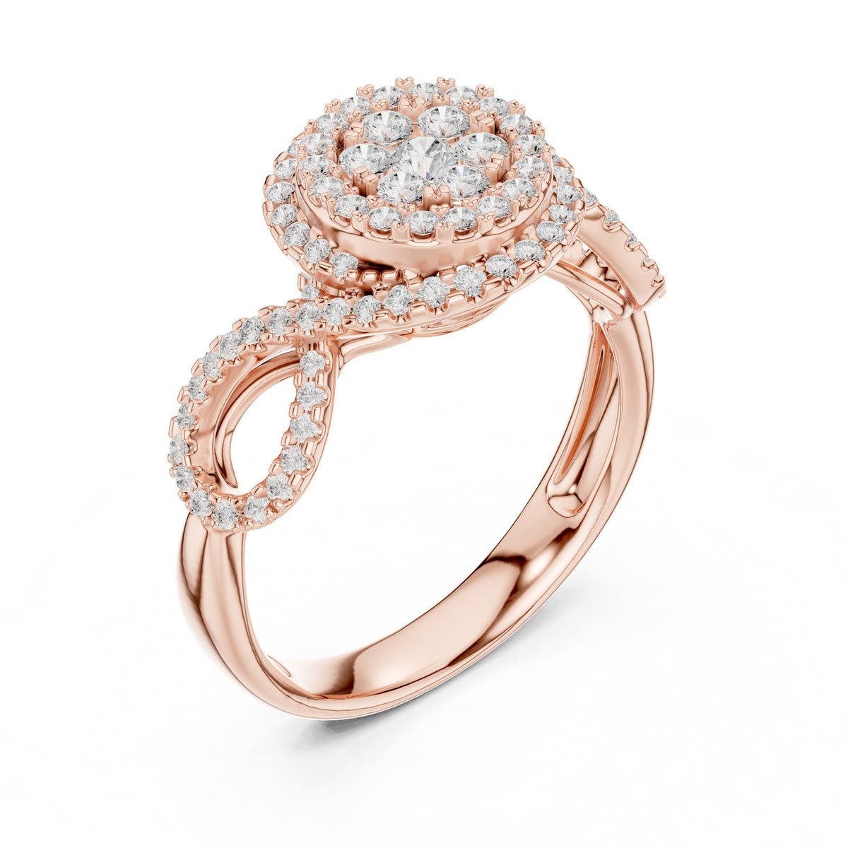 Round Halo Lab Grown Diamond Engagement Ring