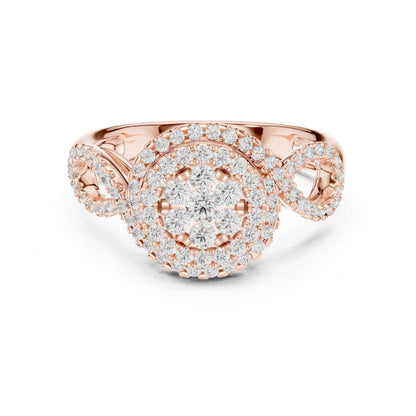 Round Halo Lab Grown Diamond Engagement Ring