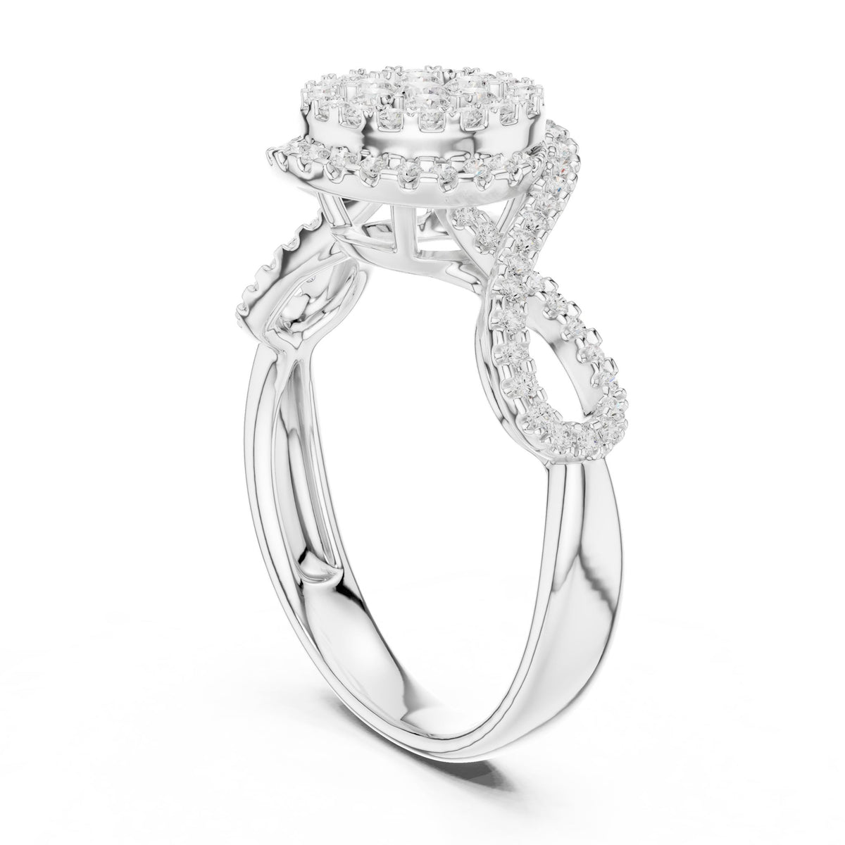 Round Halo Lab Grown Diamond Engagement Ring