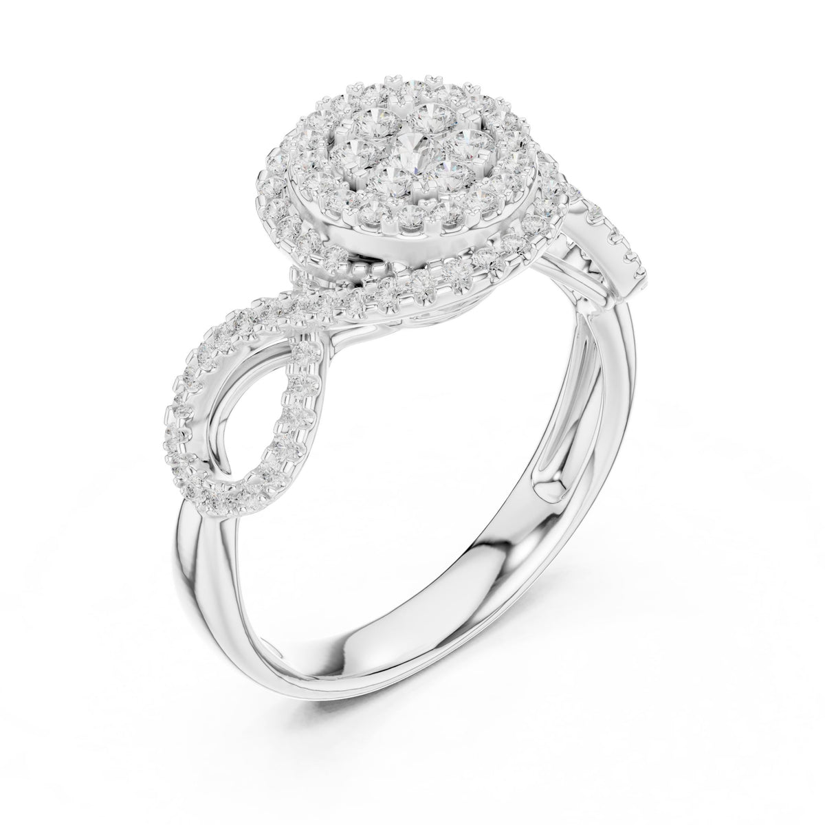 Round Halo Lab Grown Diamond Engagement Ring