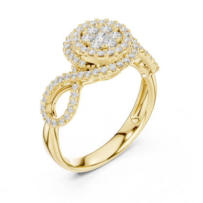 Round Halo Lab Grown Diamond Engagement Ring
