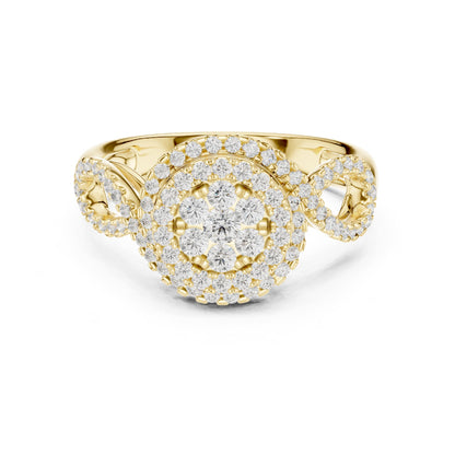 Round Halo Lab Grown Diamond Engagement Ring