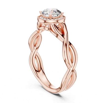 Round Halo Lab Grown Diamond Engagement Ring