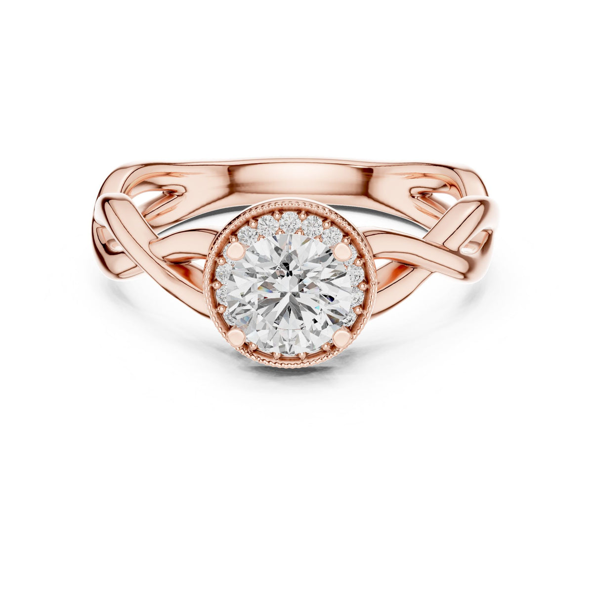 Round Halo Lab Grown Diamond Engagement Ring