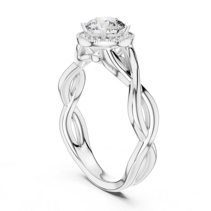 Round Halo Lab Grown Diamond Engagement Ring
