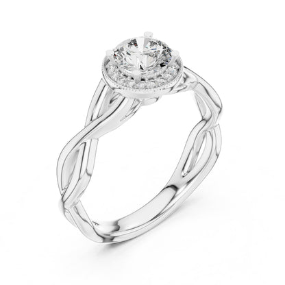 Round Halo Lab Grown Diamond Engagement Ring