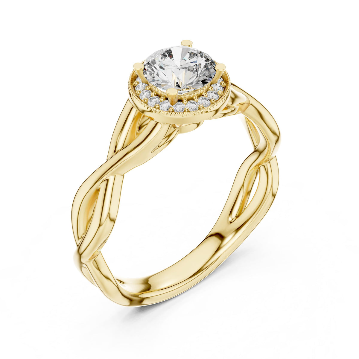 Round Halo Lab Grown Diamond Engagement Ring