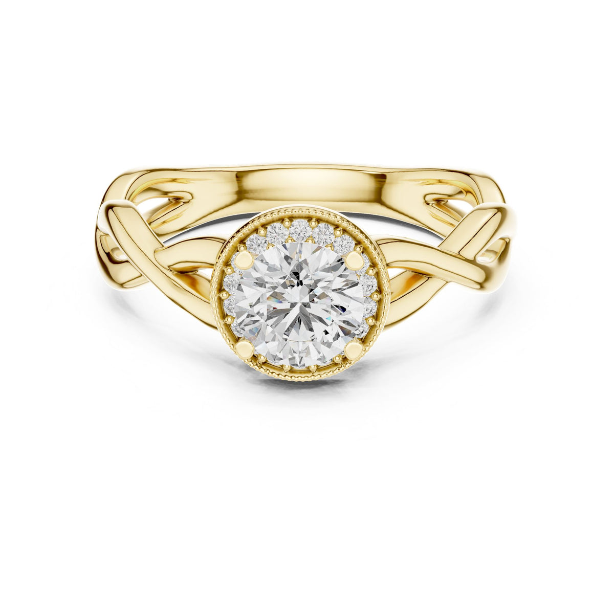 Round Halo Lab Grown Diamond Engagement Ring