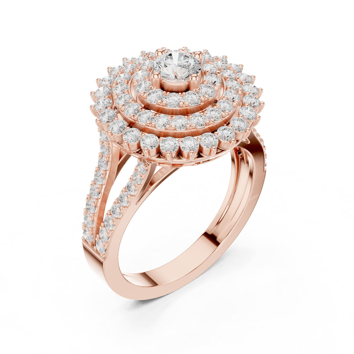 Round Halo Lab Grown Diamond Engagement Ring