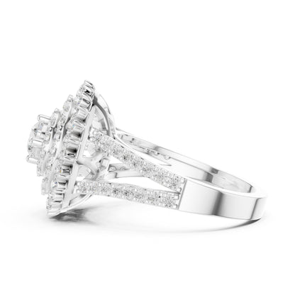 Round Halo Lab Grown Diamond Engagement Ring
