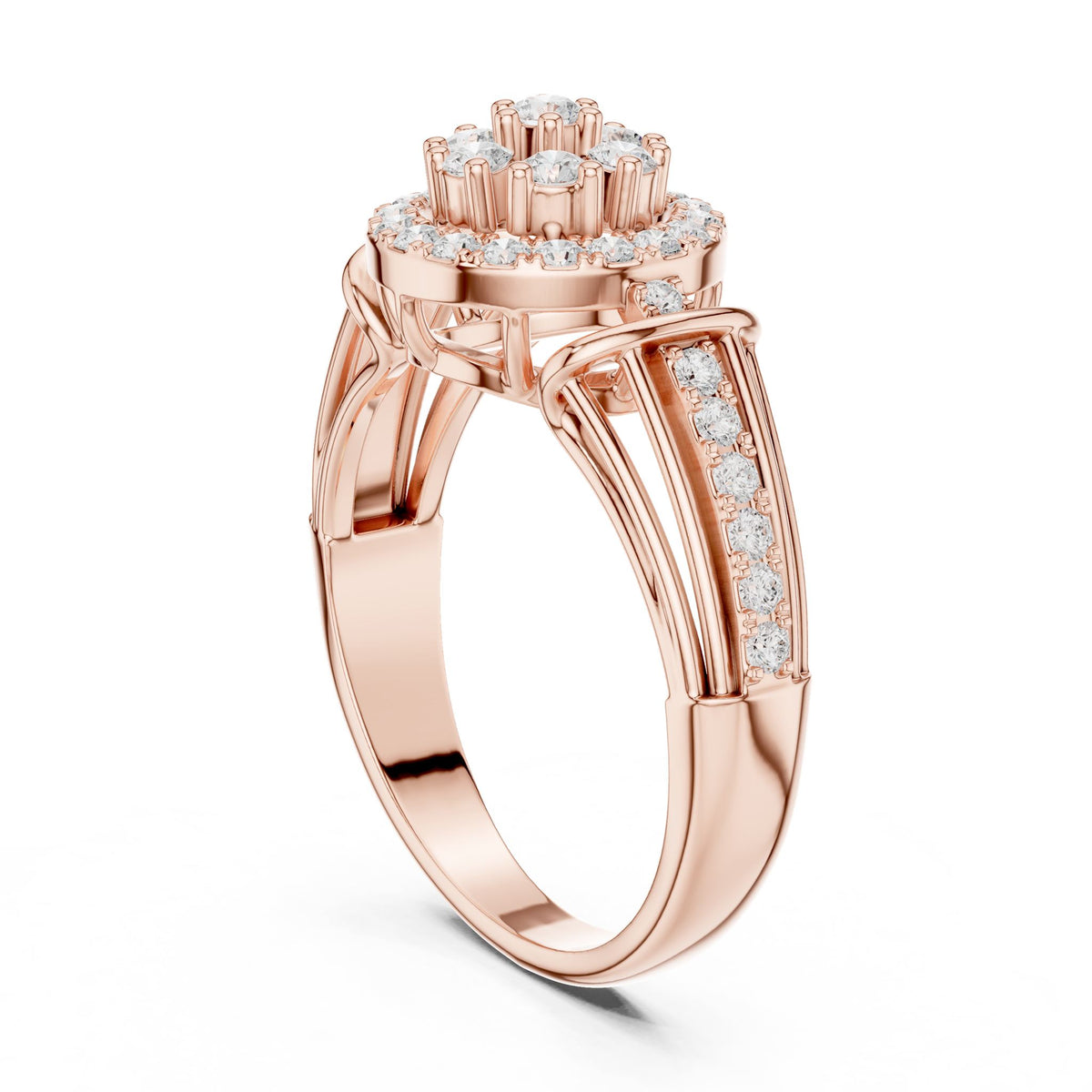Round Halo Lab Grown Diamond Engagement Ring