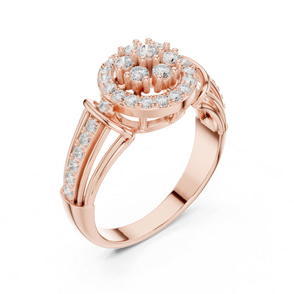 Round Halo Lab Grown Diamond Engagement Ring