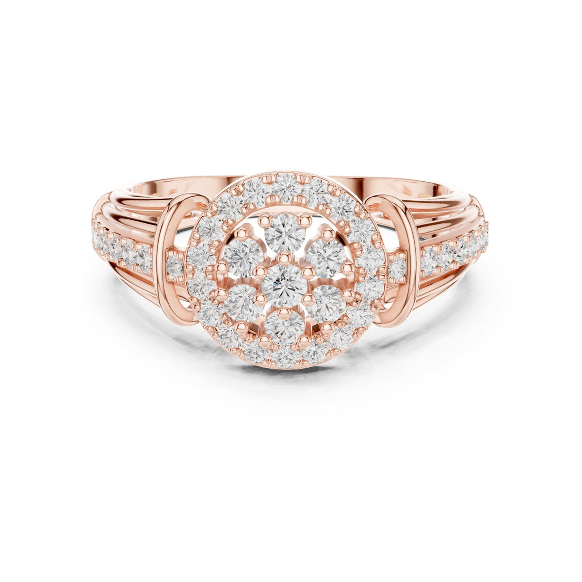 Round Halo Lab Grown Diamond Engagement Ring