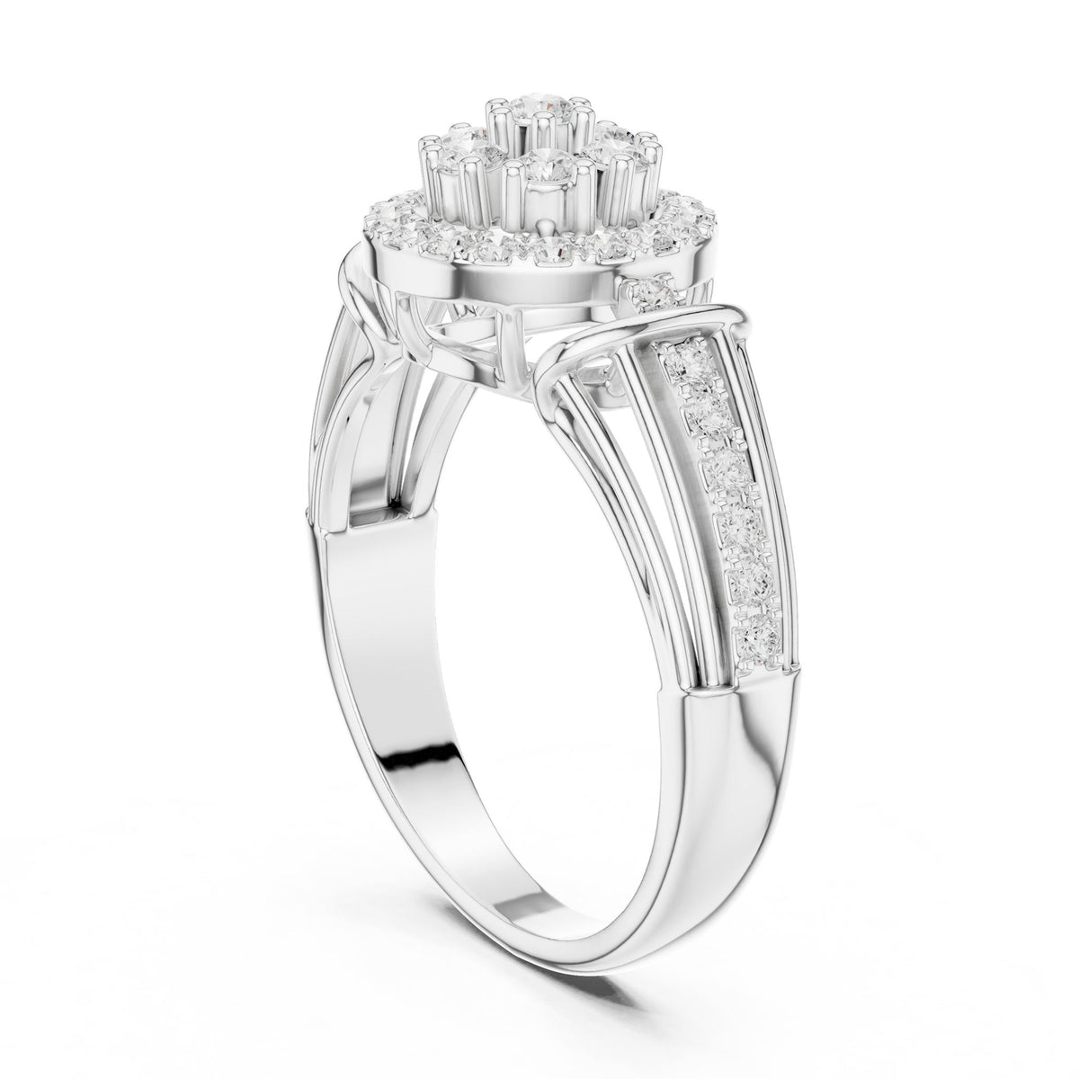 Round Halo Lab Grown Diamond Engagement Ring
