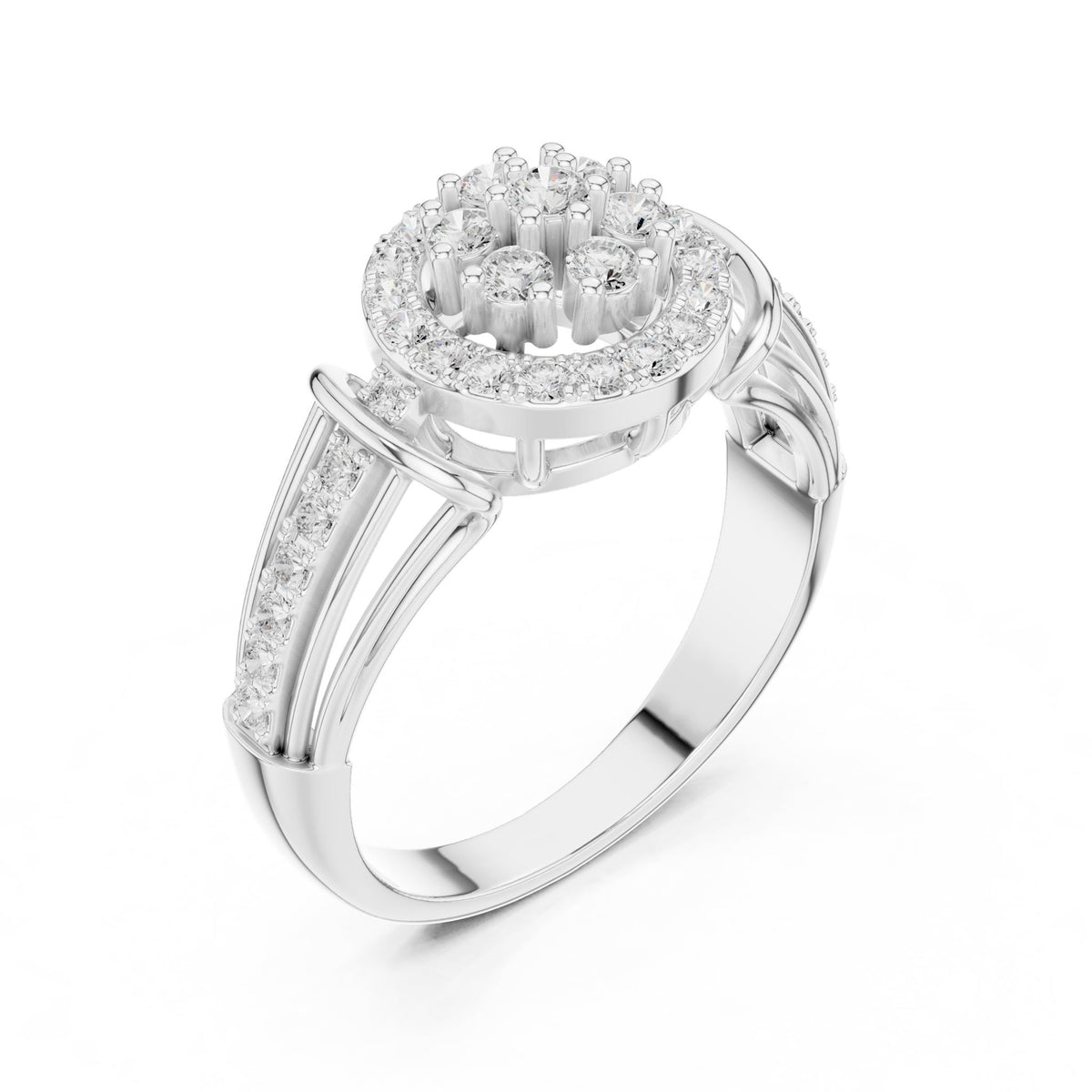 Round Halo Lab Grown Diamond Engagement Ring