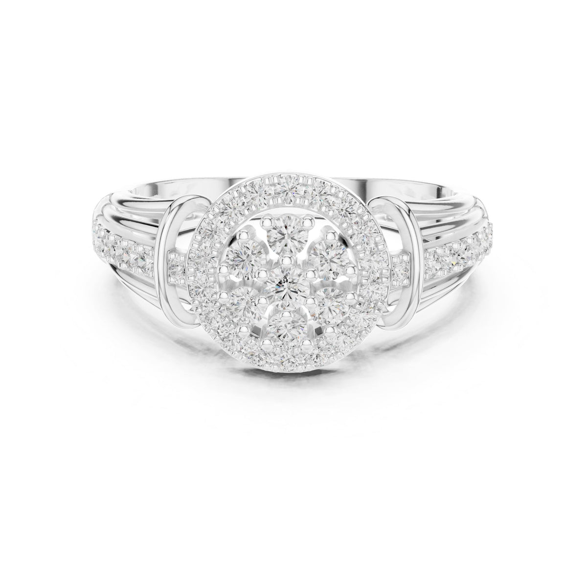 Round Halo Lab Grown Diamond Engagement Ring