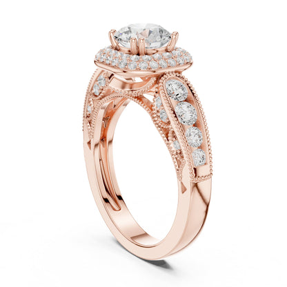 Round Halo Lab Grown Diamond Engagement Ring