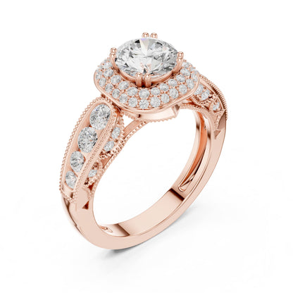 Round Halo Lab Grown Diamond Engagement Ring