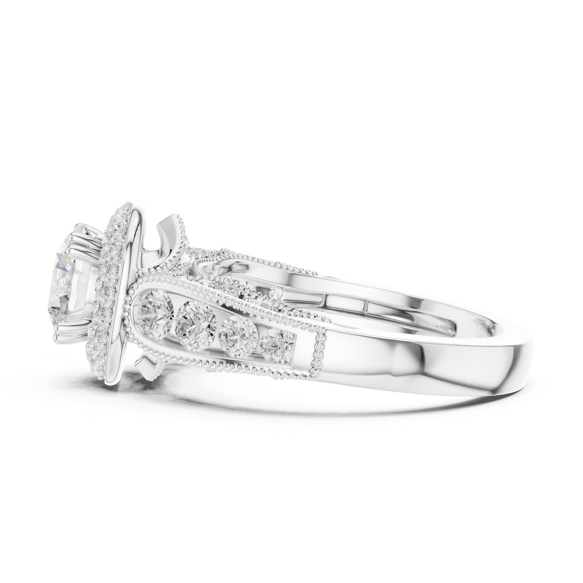 Round Halo Lab Grown Diamond Engagement Ring