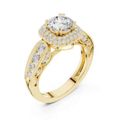 Round Halo Lab Grown Diamond Engagement Ring