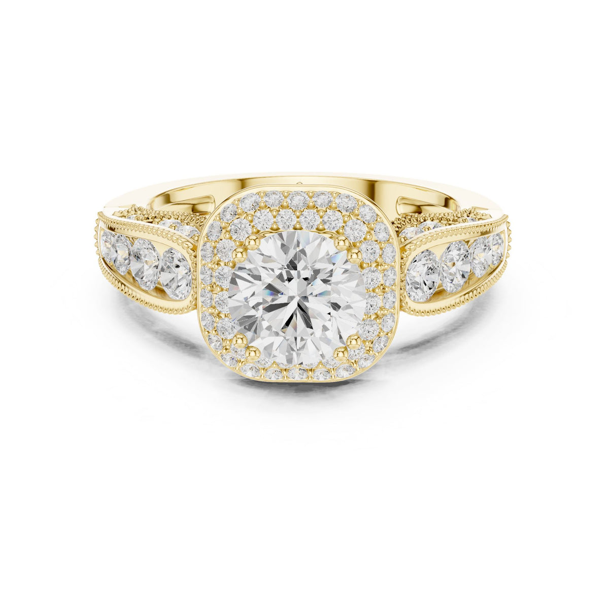 Round Halo Lab Grown Diamond Engagement Ring