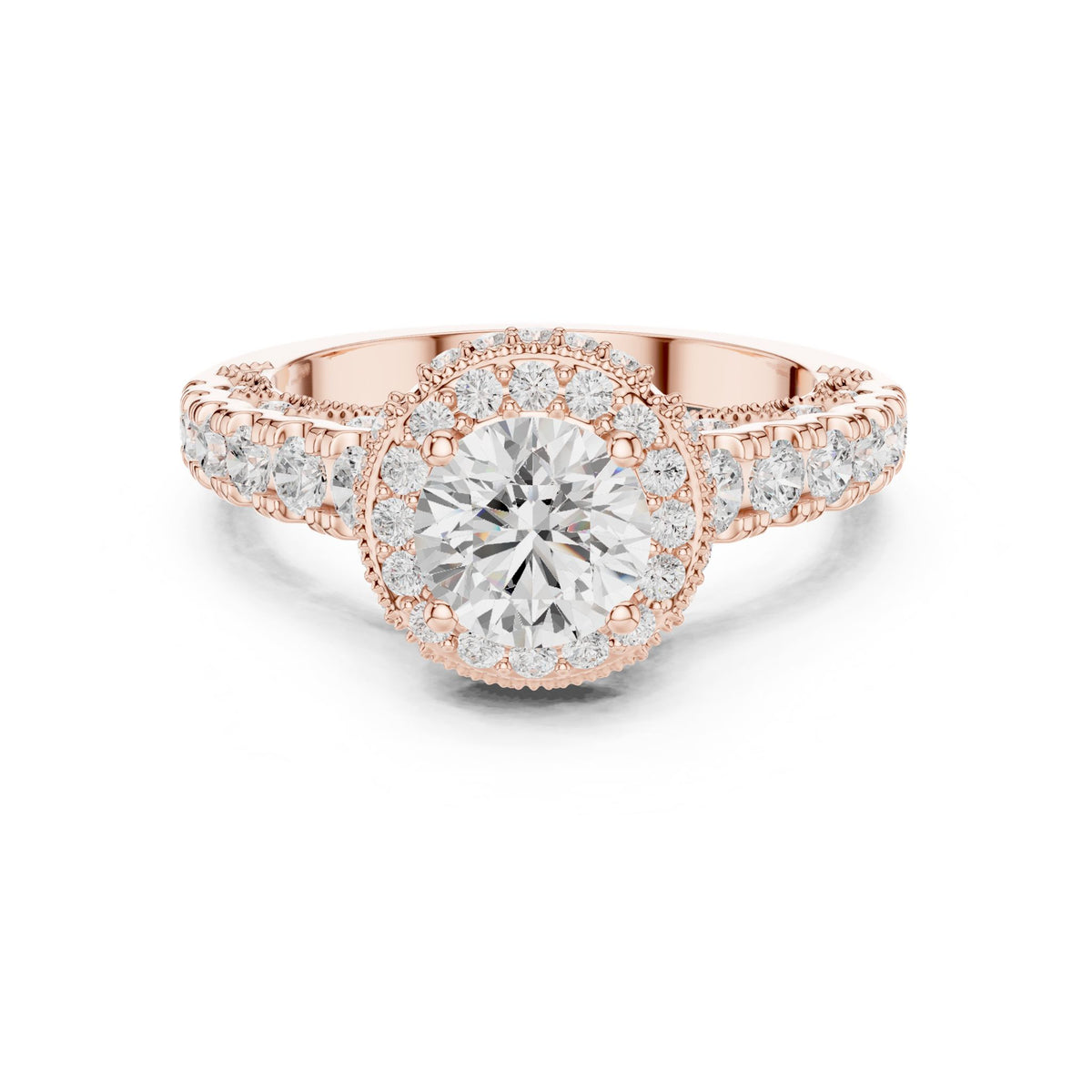 Round Halo Lab Grown Diamond Engagement Ring