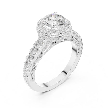 Round Halo Lab Grown Diamond Engagement Ring
