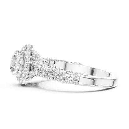 Round Halo Lab Grown Diamond Engagement Ring