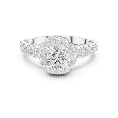 Round Halo Lab Grown Diamond Engagement Ring