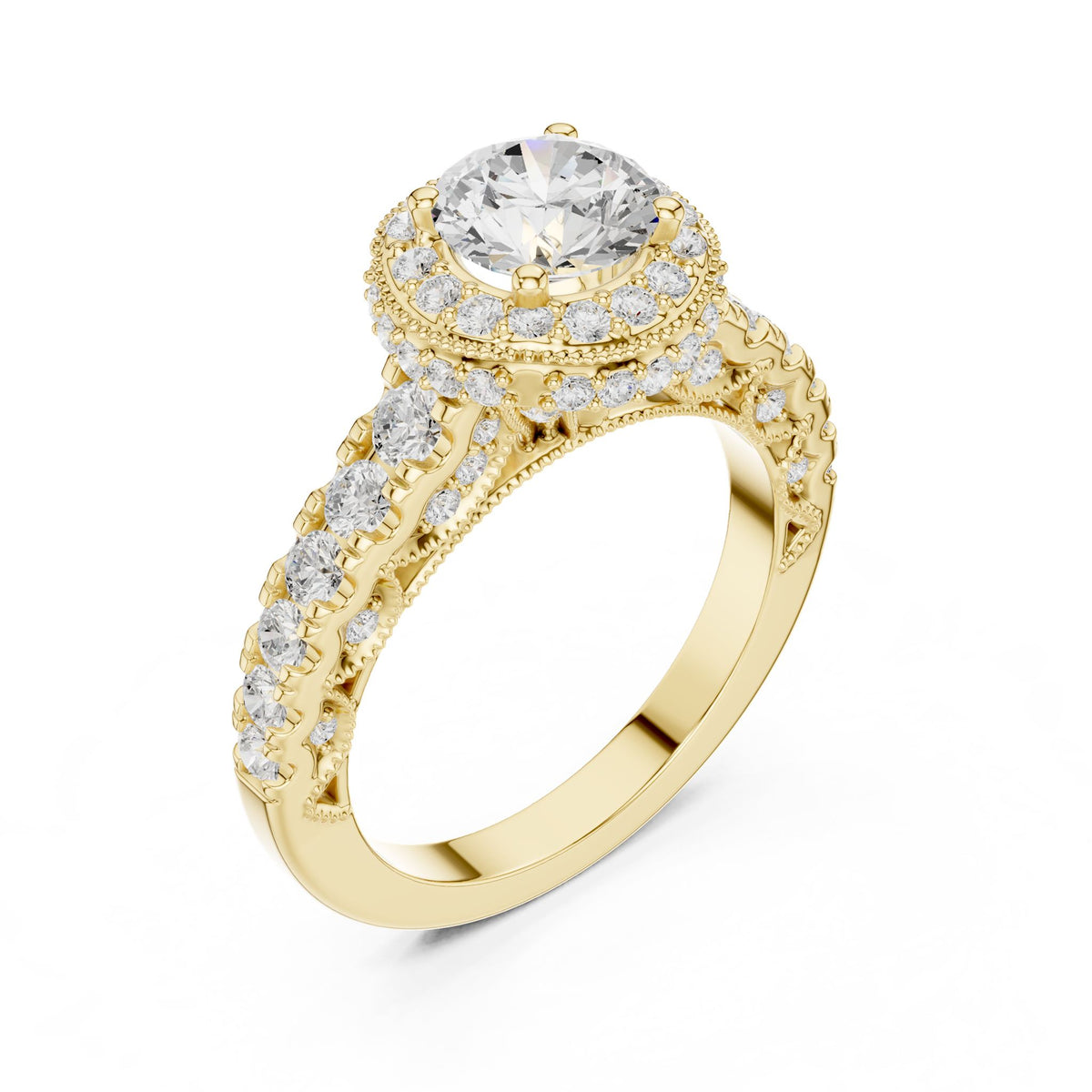 Round Halo Lab Grown Diamond Engagement Ring