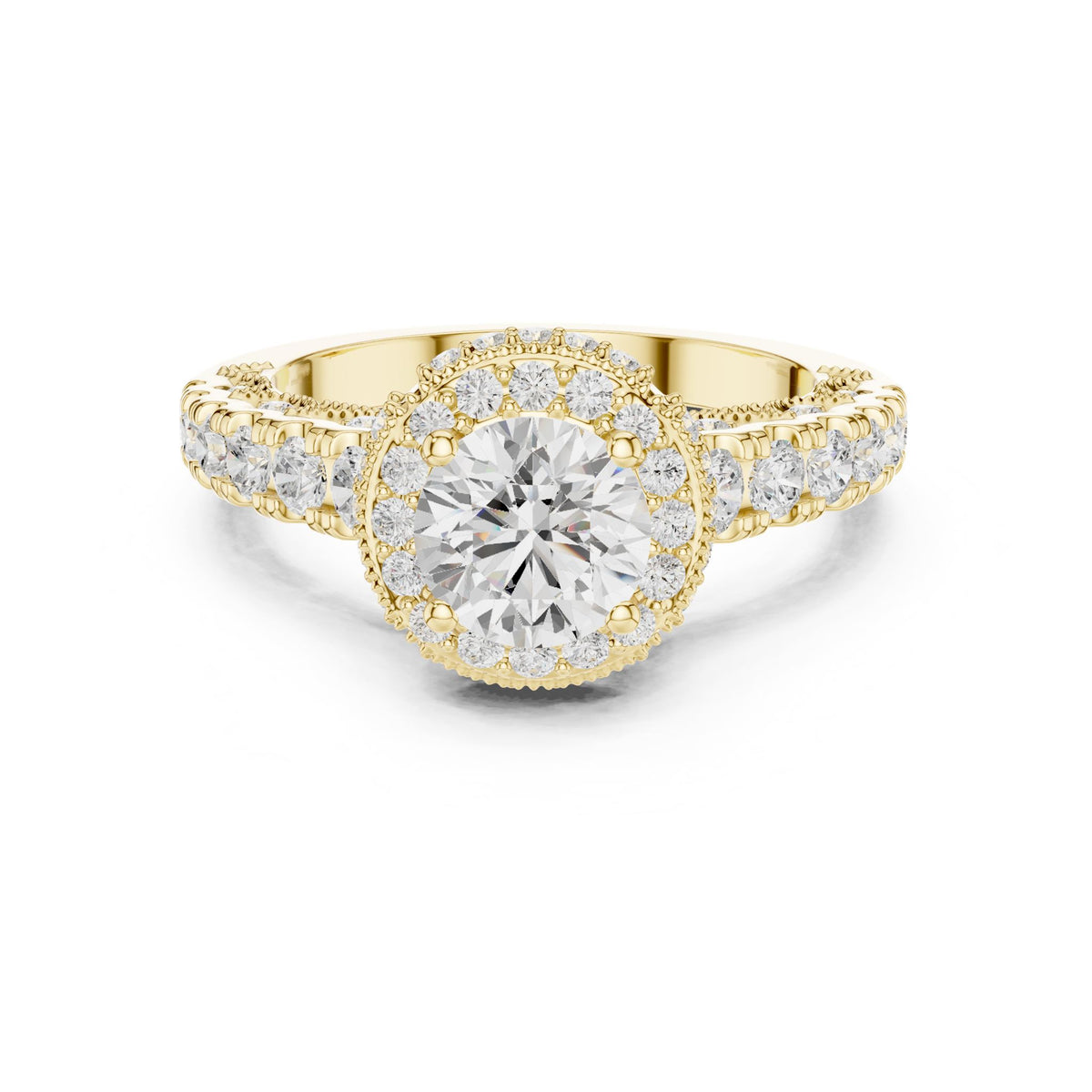 Round Halo Lab Grown Diamond Engagement Ring