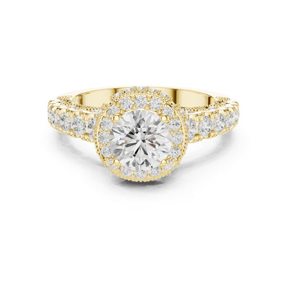 Round Halo Lab Grown Diamond Engagement Ring