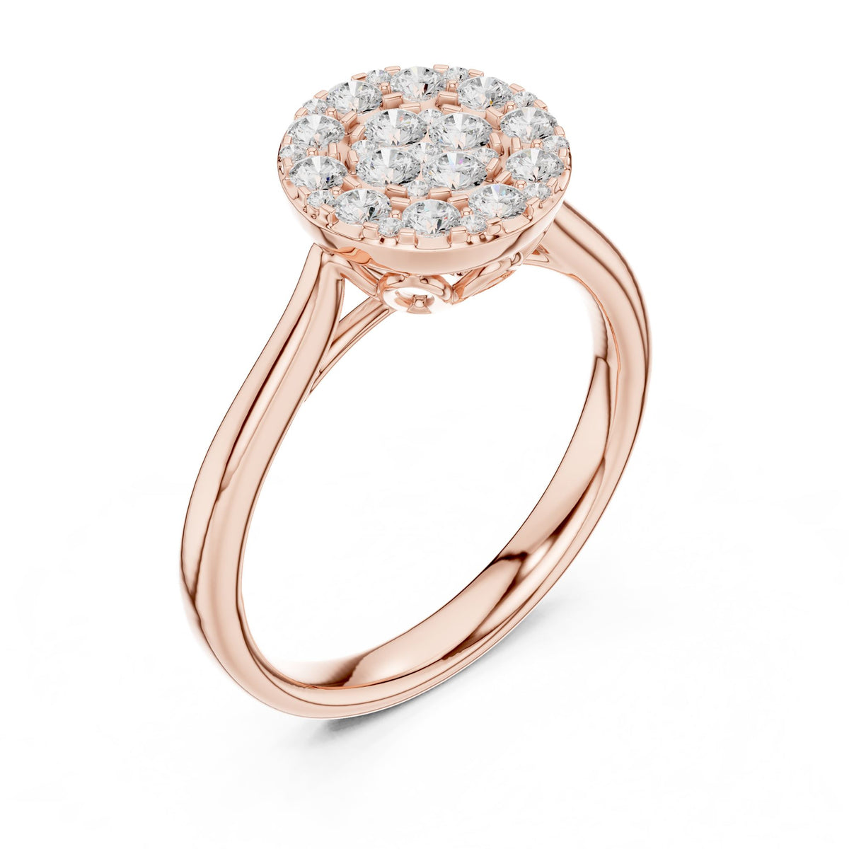 Round Halo Lab Grown Diamond Engagement Ring