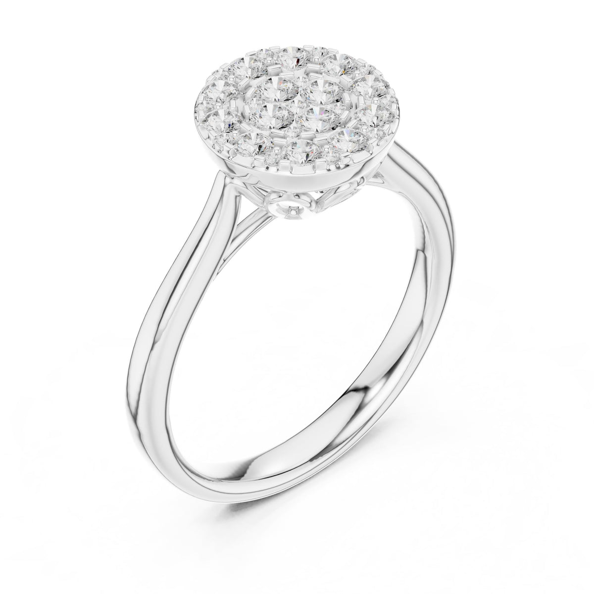 Round Halo Lab Grown Diamond Engagement Ring