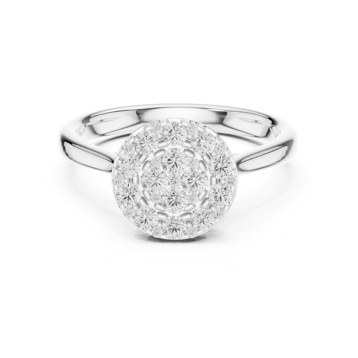 Round Halo Lab Grown Diamond Engagement Ring