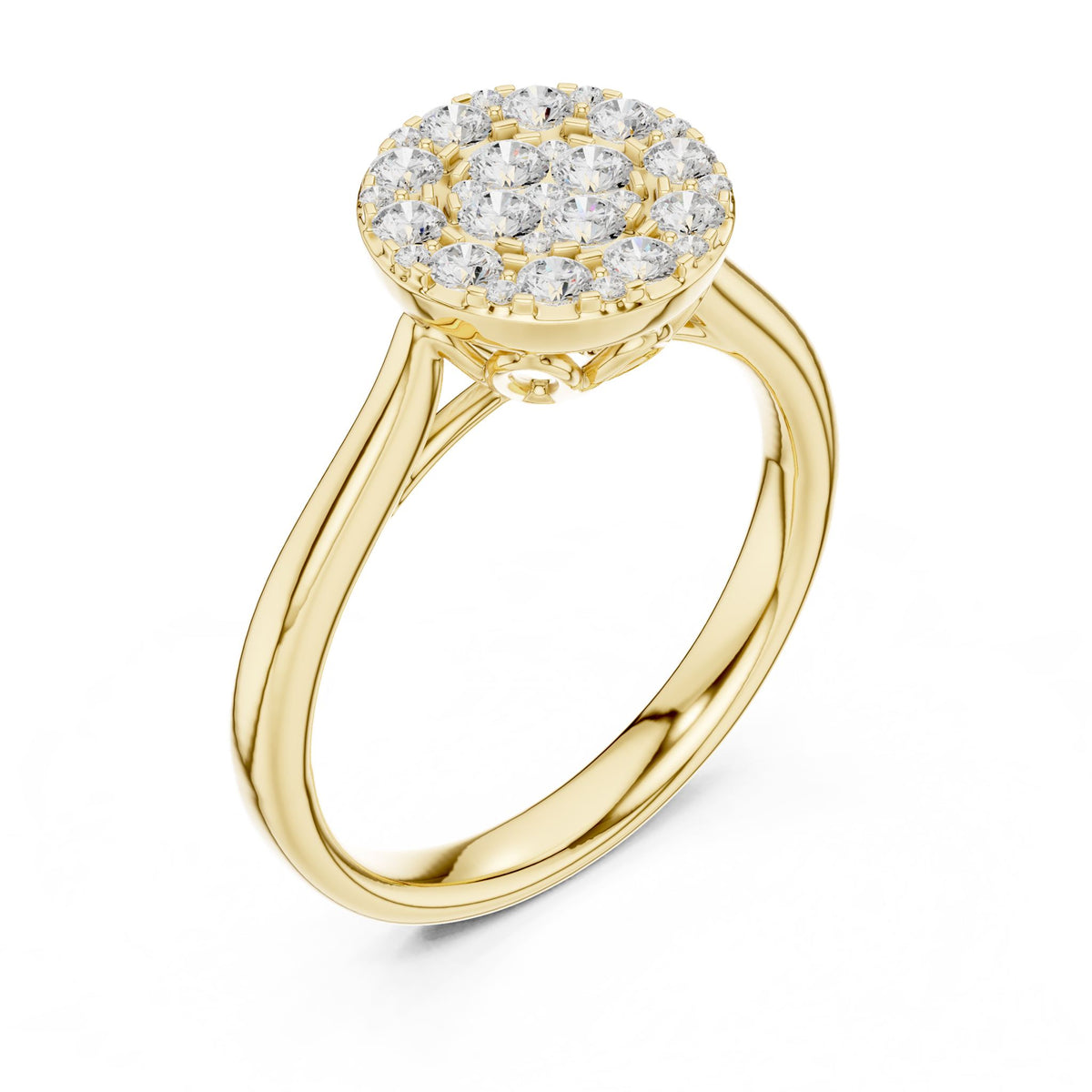 Round Halo Lab Grown Diamond Engagement Ring