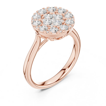 Round Halo Lab Grown Diamond Engagement Ring