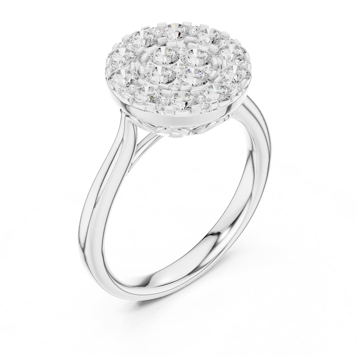 Round Halo Lab Grown Diamond Engagement Ring