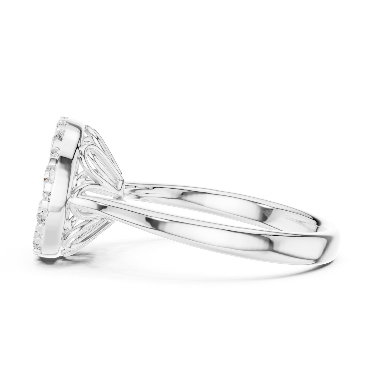 Round Halo Lab Grown Diamond Engagement Ring