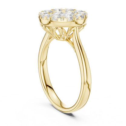 Round Halo Lab Grown Diamond Engagement Ring
