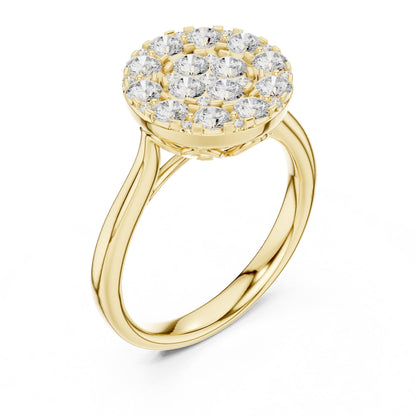 Round Halo Lab Grown Diamond Engagement Ring