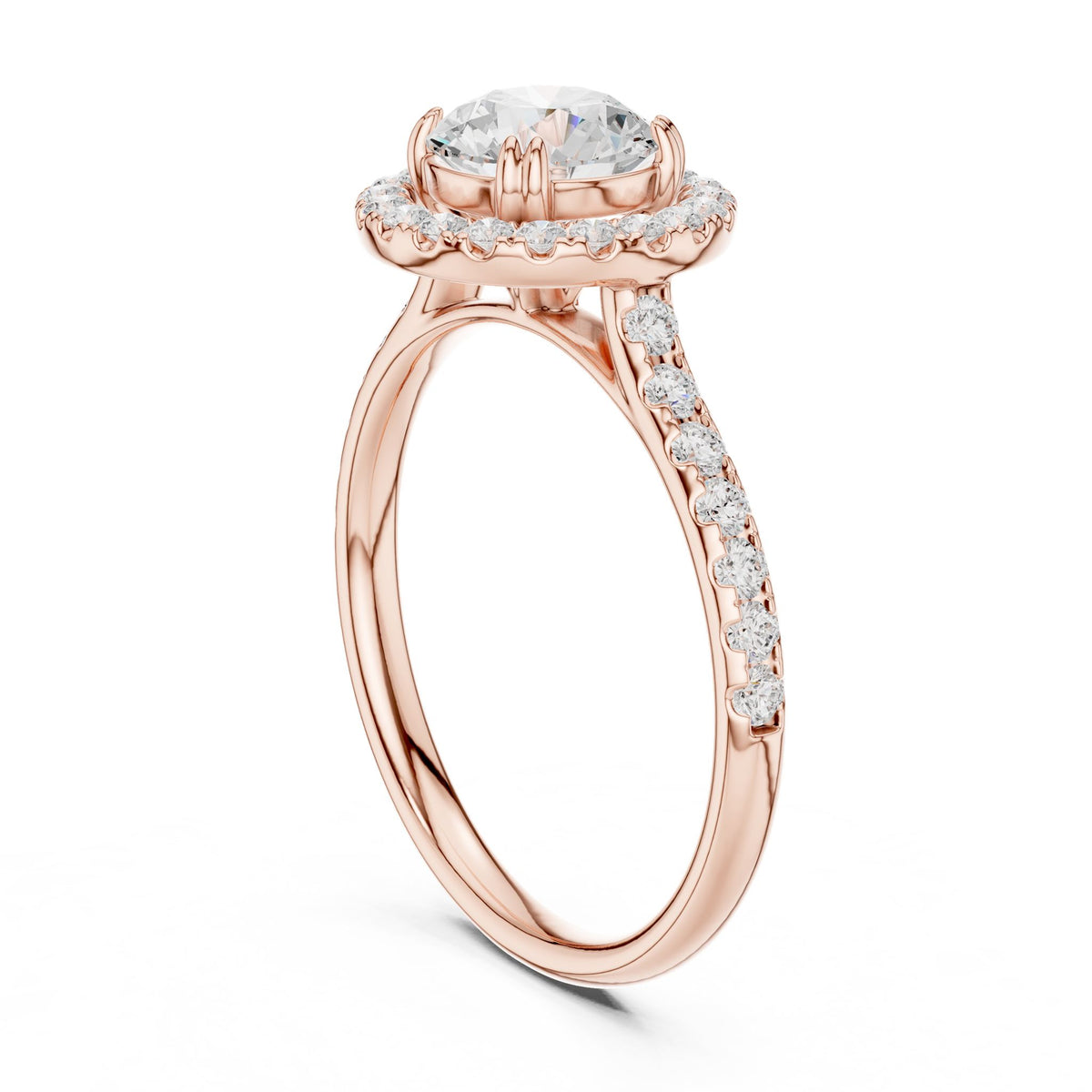 Round Halo Lab Grown Diamond Engagement Ring