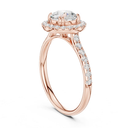 Round Halo Lab Grown Diamond Engagement Ring