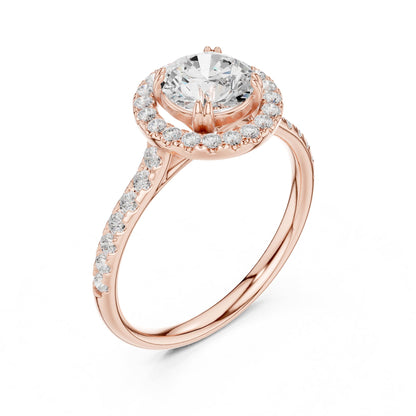Round Halo Lab Grown Diamond Engagement Ring