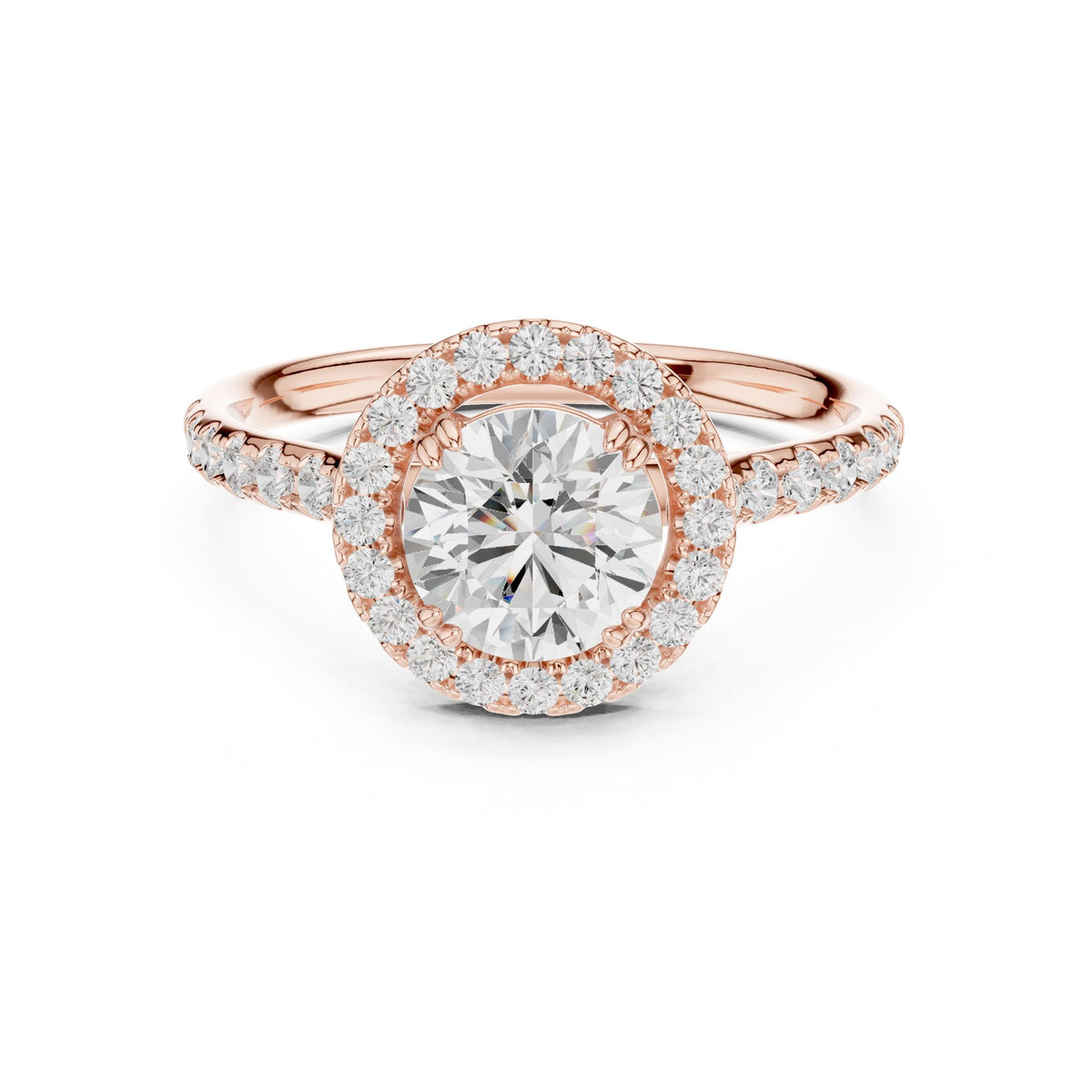 Round Halo Lab Grown Diamond Engagement Ring
