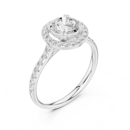 Round Halo Lab Grown Diamond Engagement Ring